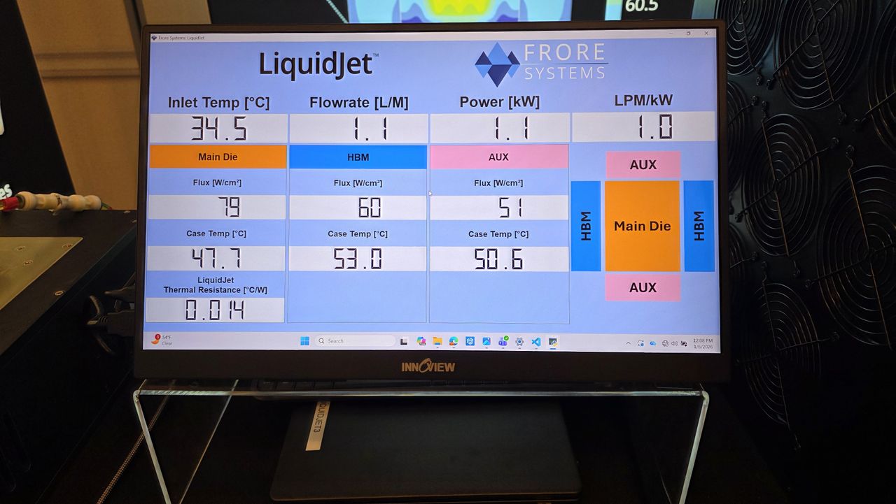 Frore Systems CES 2026 AirJet and LiquidJet live demo