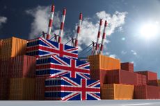 UK cargo container British export import trade shipping