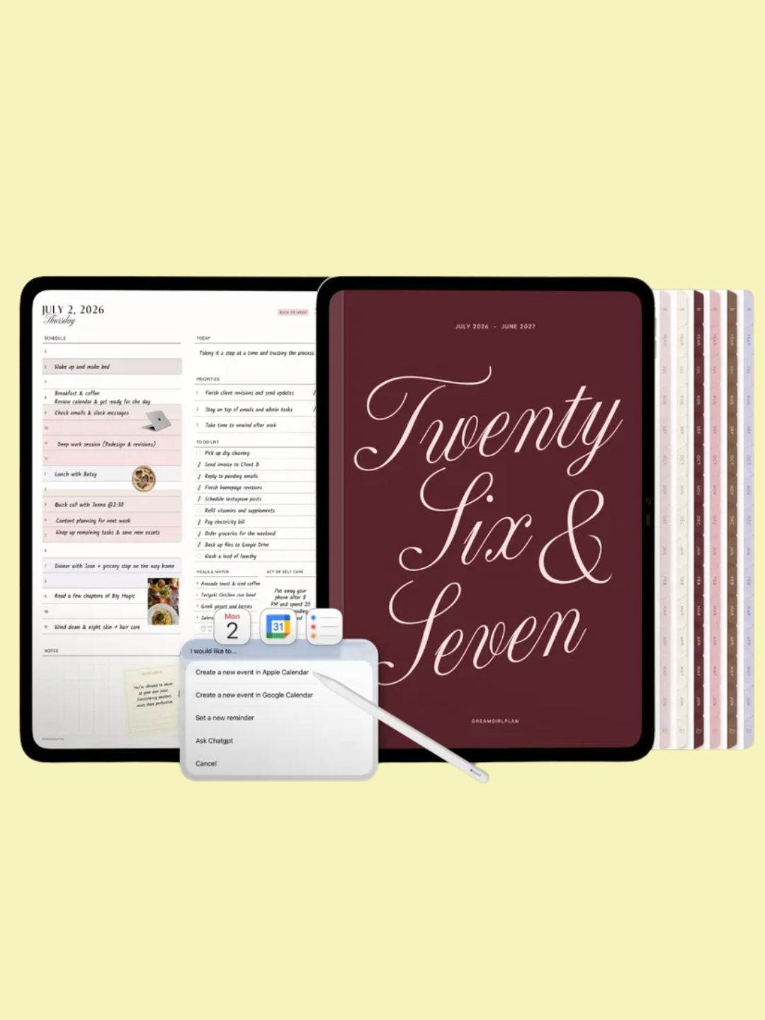 A mid year digital planner from Etsy