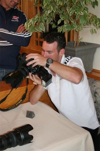 Cavendish checks out some spur of the moment shots