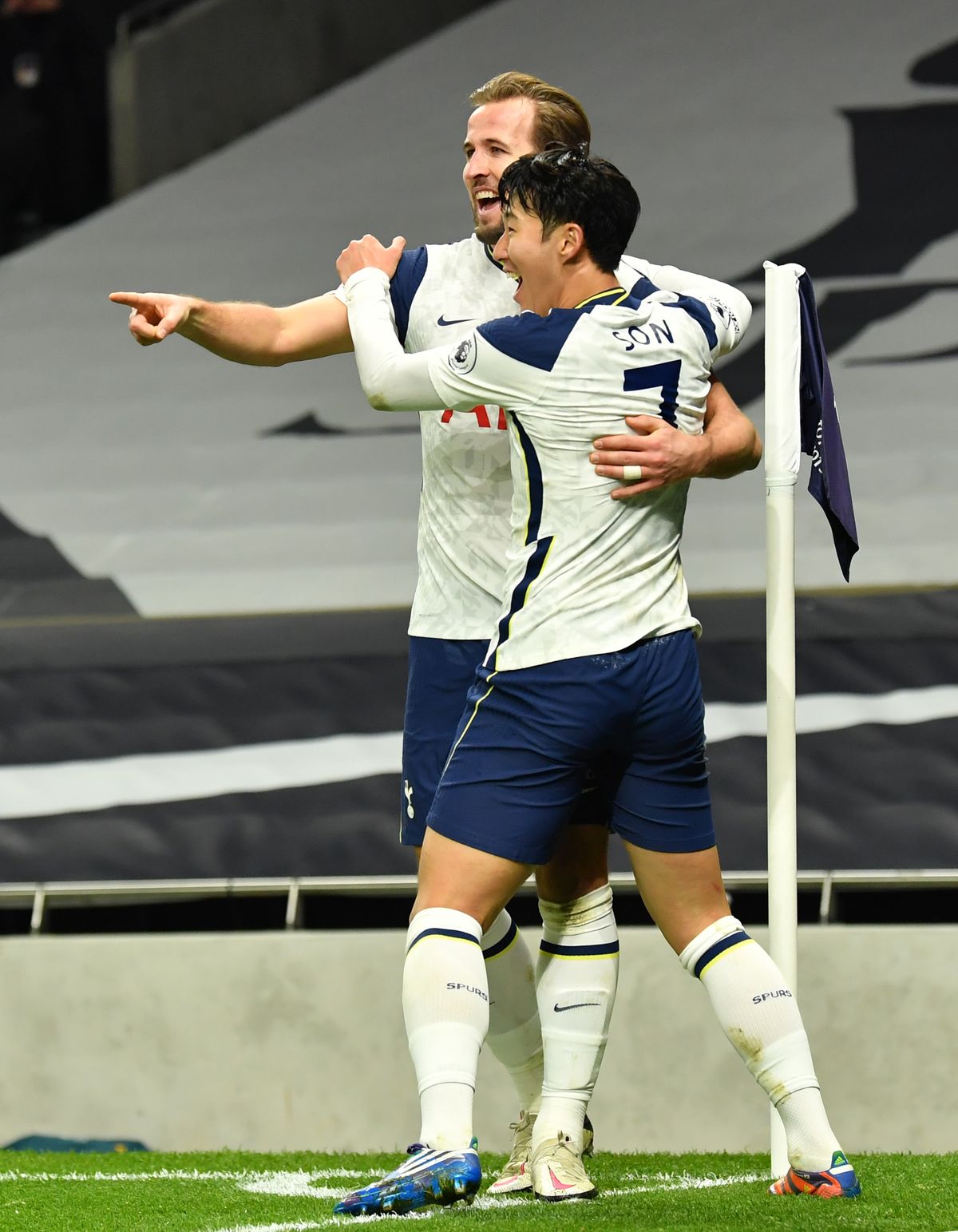 Harry Kane and Son Heung-min celebrate a Tottenham goal