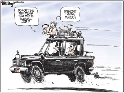 Political cartoon Mitt Romney presidential campaign