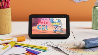 Amazon Echo Show 5 Kids on a children's workstation