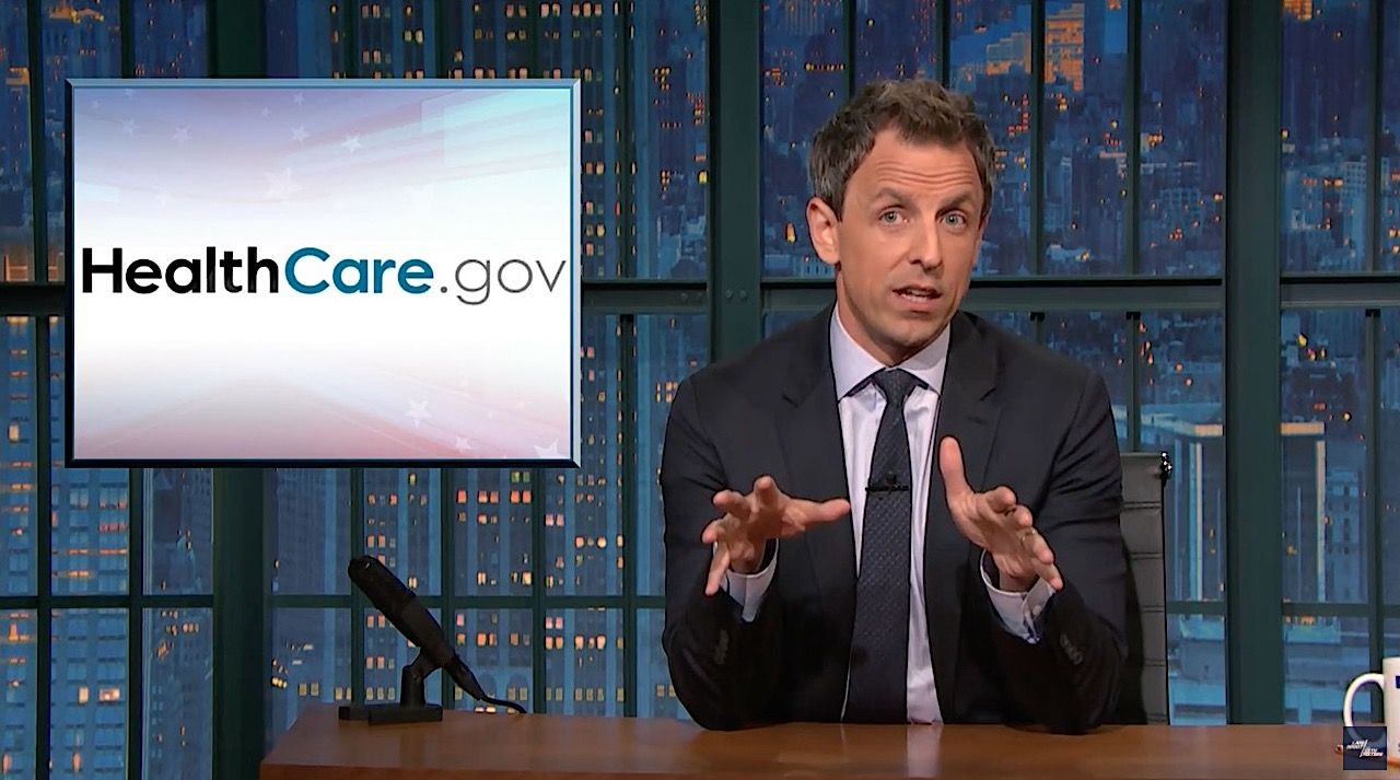 Seth Meyers talks ObamaCare, Trump