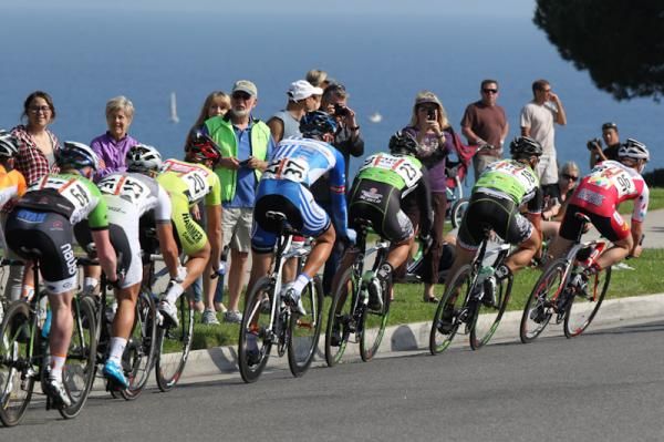 The Dana Point Grand Prix course passes by a sweeping view of the California coastline.