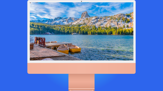 M1 iMac mit Foto von Mammoth Lakes in Kalifornien
