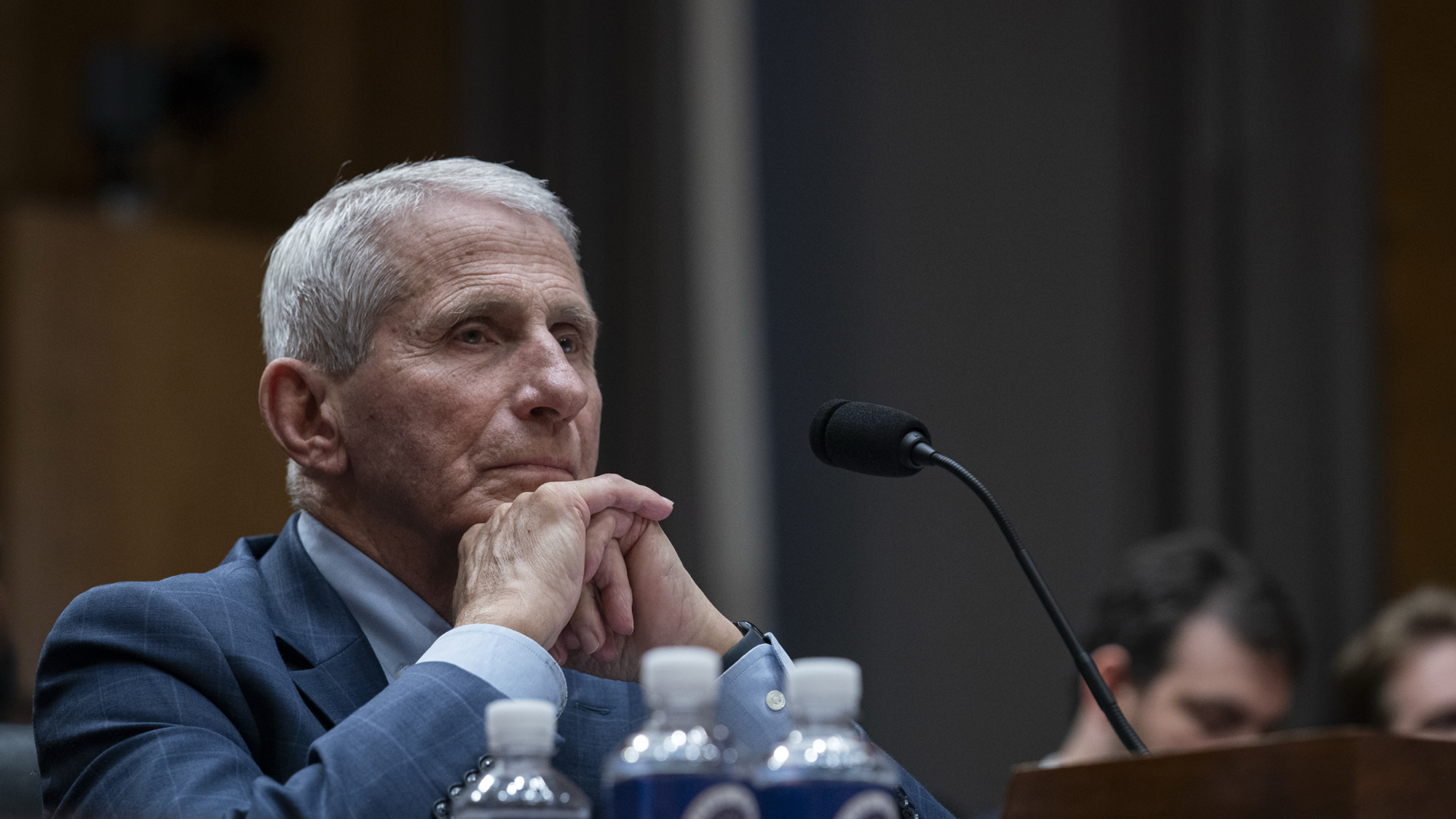 Former director of the National Institute of Allergy and Infectious Diseases Anthony Fauci pleads the fifth amendment while testifying at a hearing of the Senate Committee on Homeland Security and Governmental Affairs in Washington, D.C.