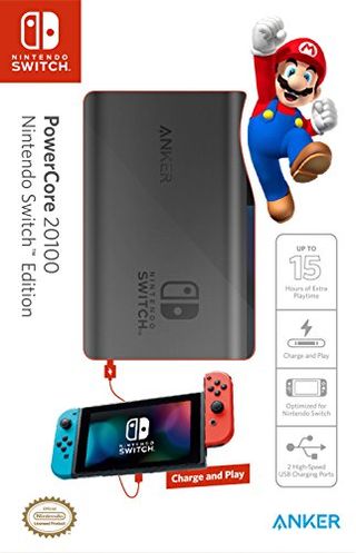 [Power Delivery] Anker PowerCore 20100 Nintendo Switch Edition, The Official 20100mAh Portable Charger for Nintendo Switch, for use with iPhone X/8, MacBook Pro, and More