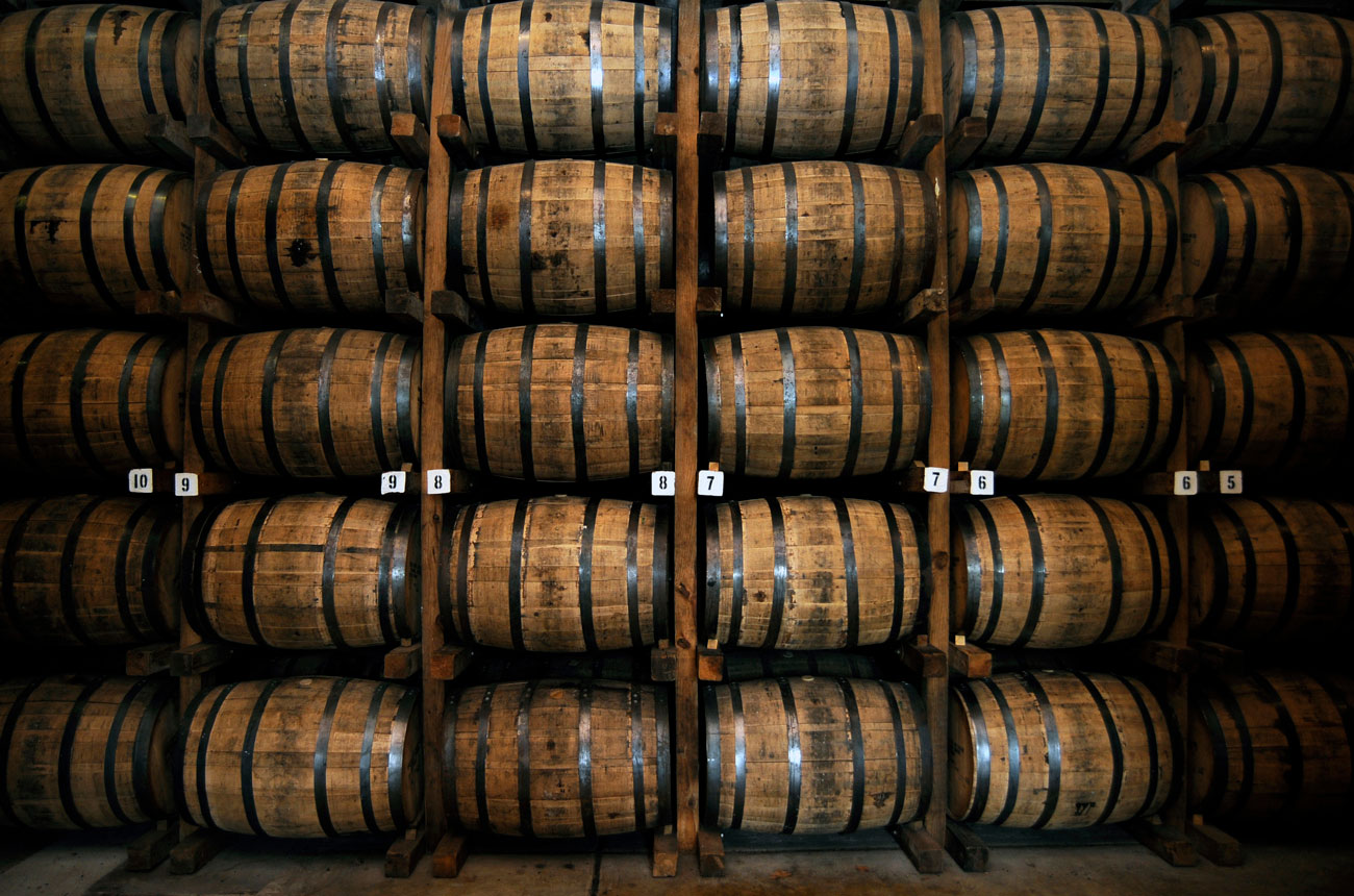 Wooden Whiskey Barrels in Lynchburg, Tennessee, USA