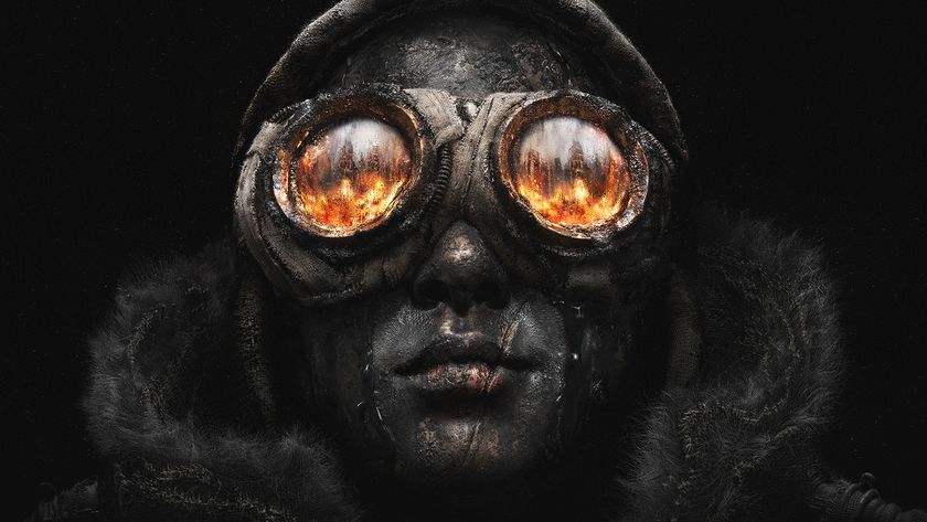 Face covered with oil looking at fire