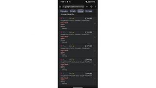 A screenshot of possible Pixel 9 Pro and Pro XL prices