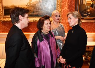 Fashion editor Suzy Menkes, pictured here with Duchess Sophie, made the comments about Kate's attitude towards jewellery