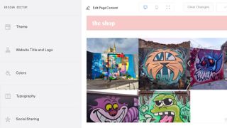 Website being set up in Format's interface, featuring various shots of street art