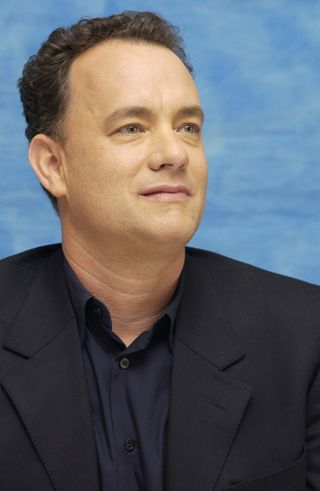 Tom Hanks at a press conference for Catch Me if You Can 2002