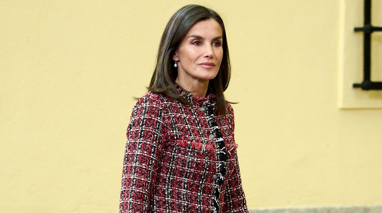 Queen Letizia of Spain attends the annual meeting with members of Princess of Asturias Foundation at the El Pardo Palace on June 13, 2024 in Madrid, Spain.