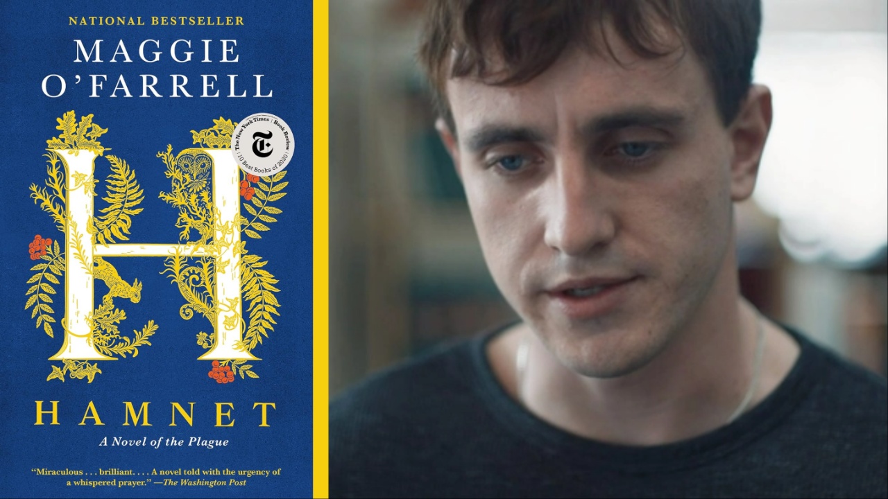 Hamnet book cover and Paul Mescal in Normal People