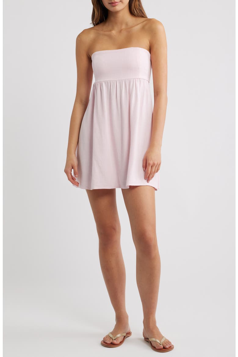 Tie Back Strapless Babydoll Dress