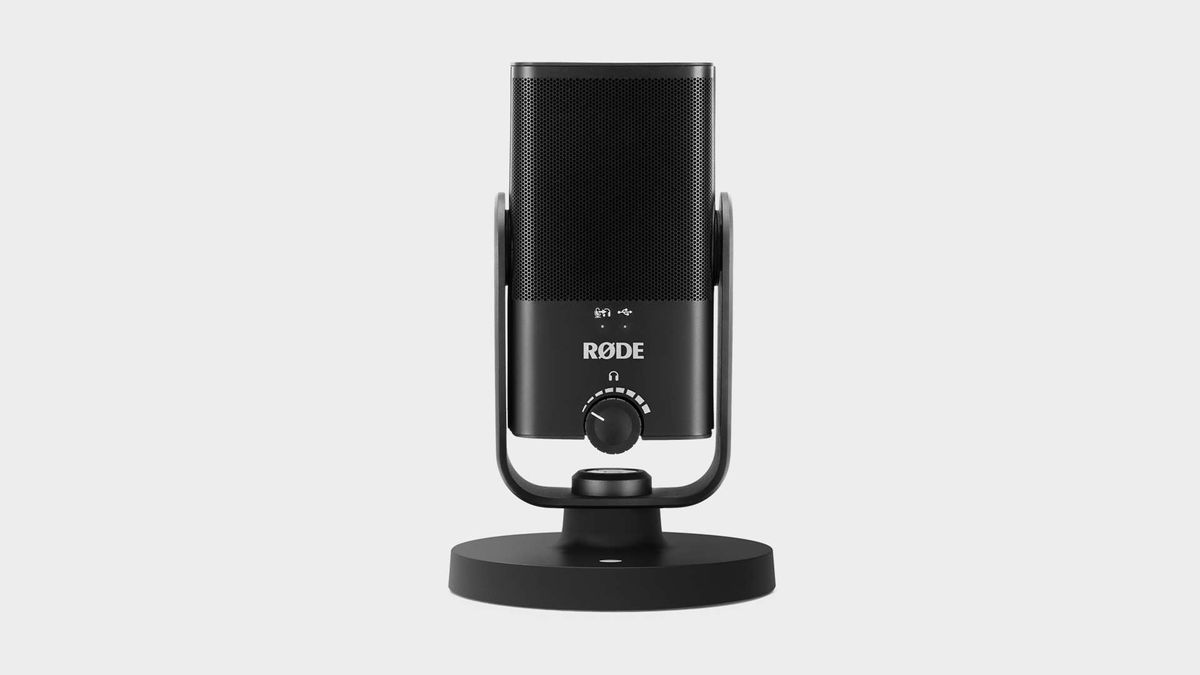 The Rode NT USB mini from various angles on grey