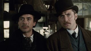 Robert Downey Jr and Jude Law as Sherlock and Watson in Sherlock Holmes
