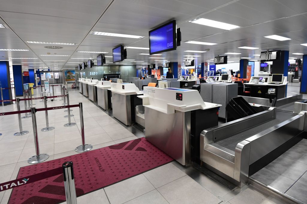 Empty airport in Milan