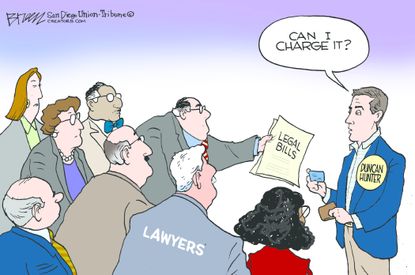 Political Cartoon U.S. Duncan Hunter Legal Bill