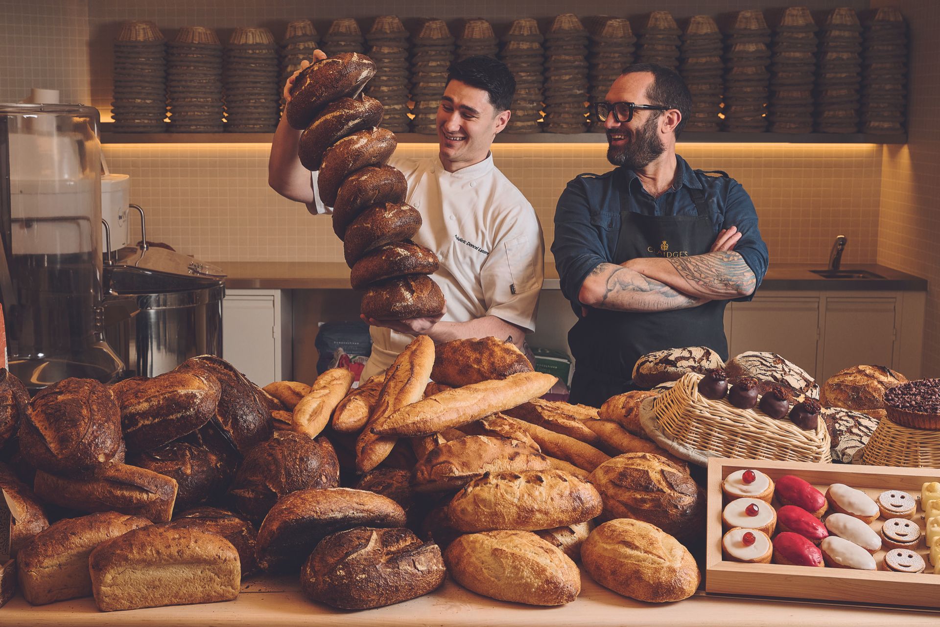 Richard Hart and Frederic Doncel Latorre with just a silly amount of bread.