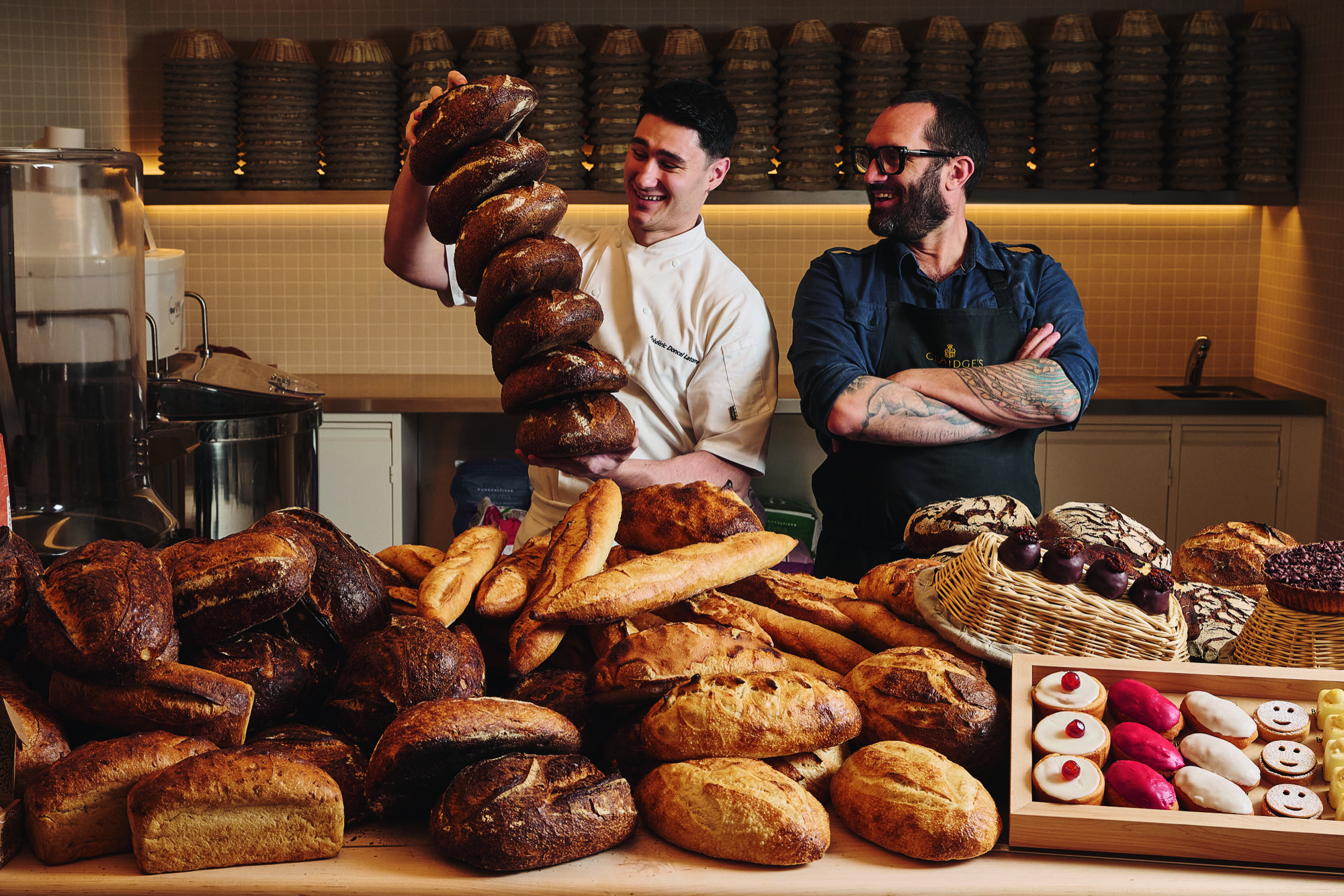 Richard Hart and Frederic Doncel Latorre with just a silly amount of bread.