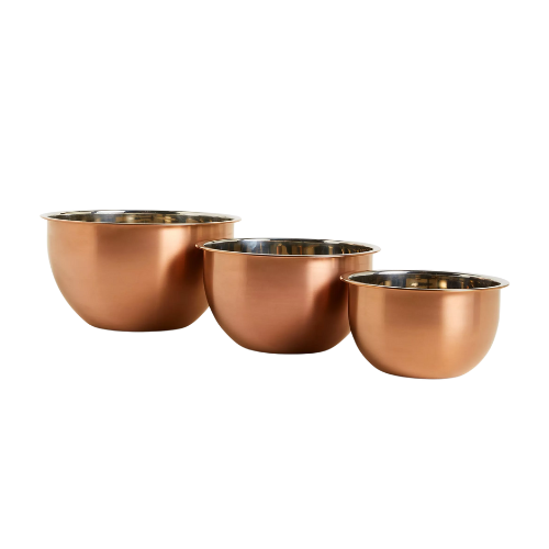 John Lewis Nesting Stainless Steel Mixing Bowls, Set of 3, Copper