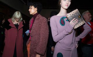 Models backstage at Paul Smith A/W 2016