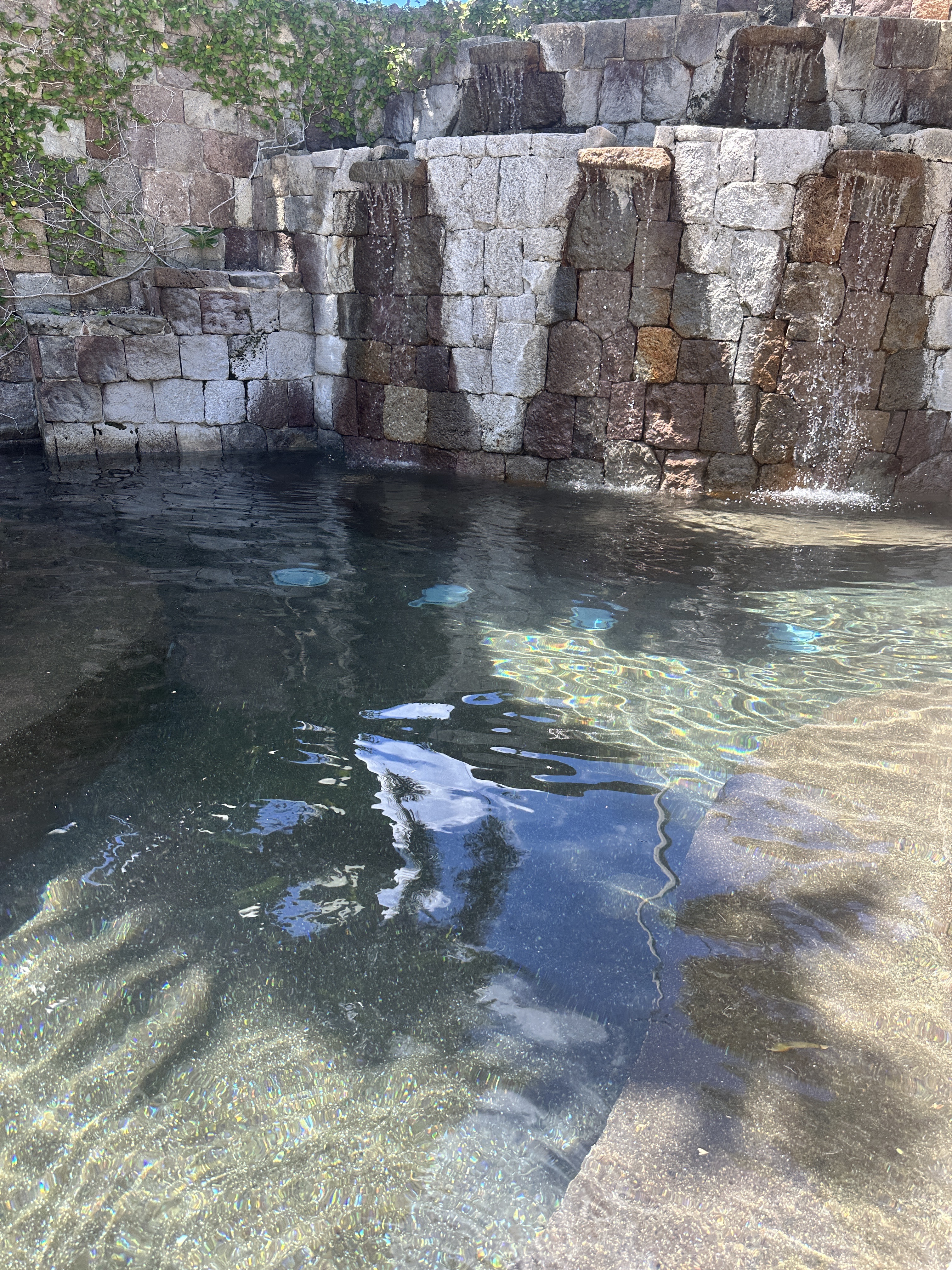 The hot plunge pool at the Four Seasons Nevis Spa