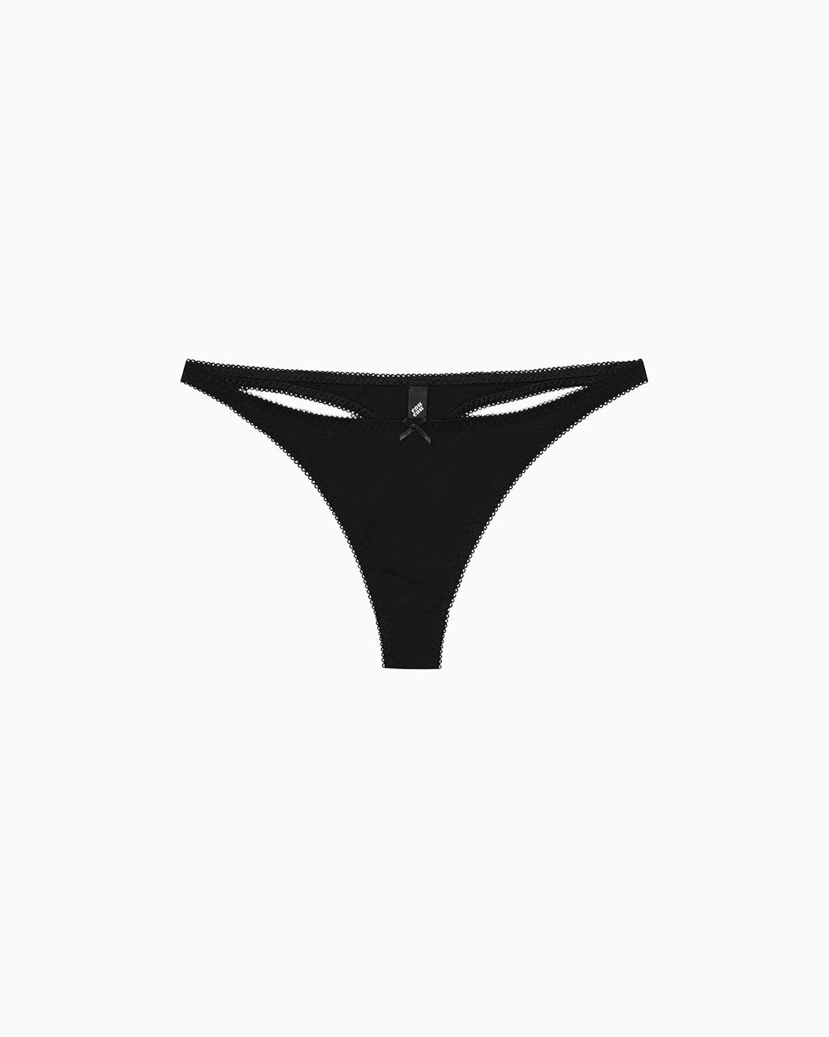 The Thong: Black Cotton Jersey