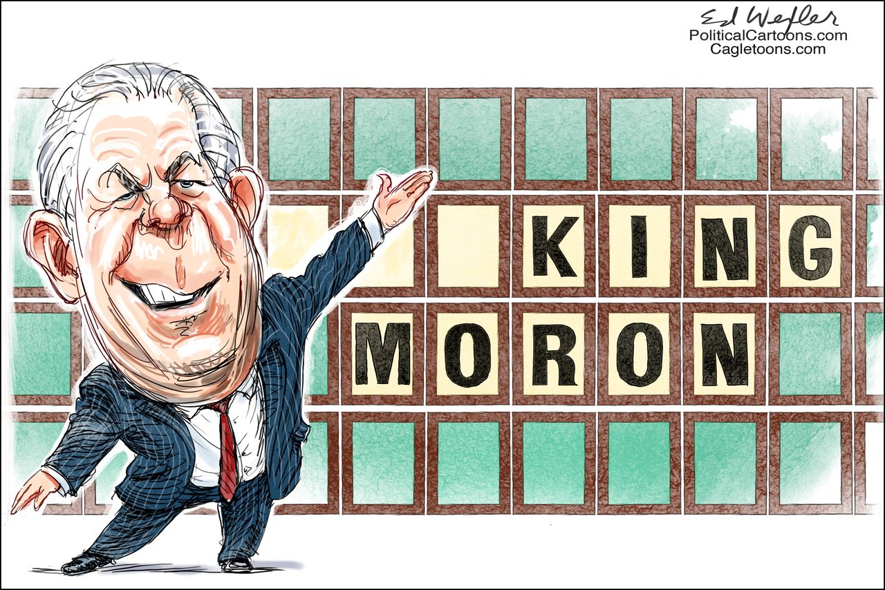 Political cartoon U.S. Rex Tillerson Trump moron