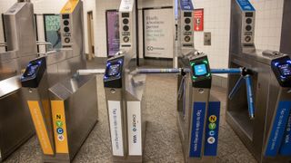 The dedicated 7 train entrance in Grand Central also works with OMNY (Image credit: TechRadar)