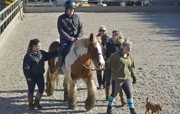**** &amp;pound;30 for one picture, &amp;pound;50 for 2 or more**** *** Please ensure byline*** High tech horse riding helmet makes young boy's horse riding dream come true The Cerebra Innovation Centre, a unique team of engineers based at the University of Wales Trinity St David have designed a riding helmet for Tommy Lee, a young boy who has Autism and a unique head shape, allowing him to finally be able to fulfil his dream of being able to go horse riding. This was impossible before as conventional helmets were unsuitable and without a helmet, he was not able to ride. The process has been a long one because the helmet had to be tested to meet regulations but Tommy will finally be testing the helmet at 11am on Thursday 25th February at Three Greys Riding School, Brighton.