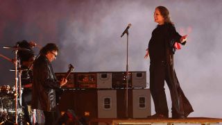 Black Sabbath’s Ozzy Osbourne and Tony Iommi onstage at the Commonwealth Games finale