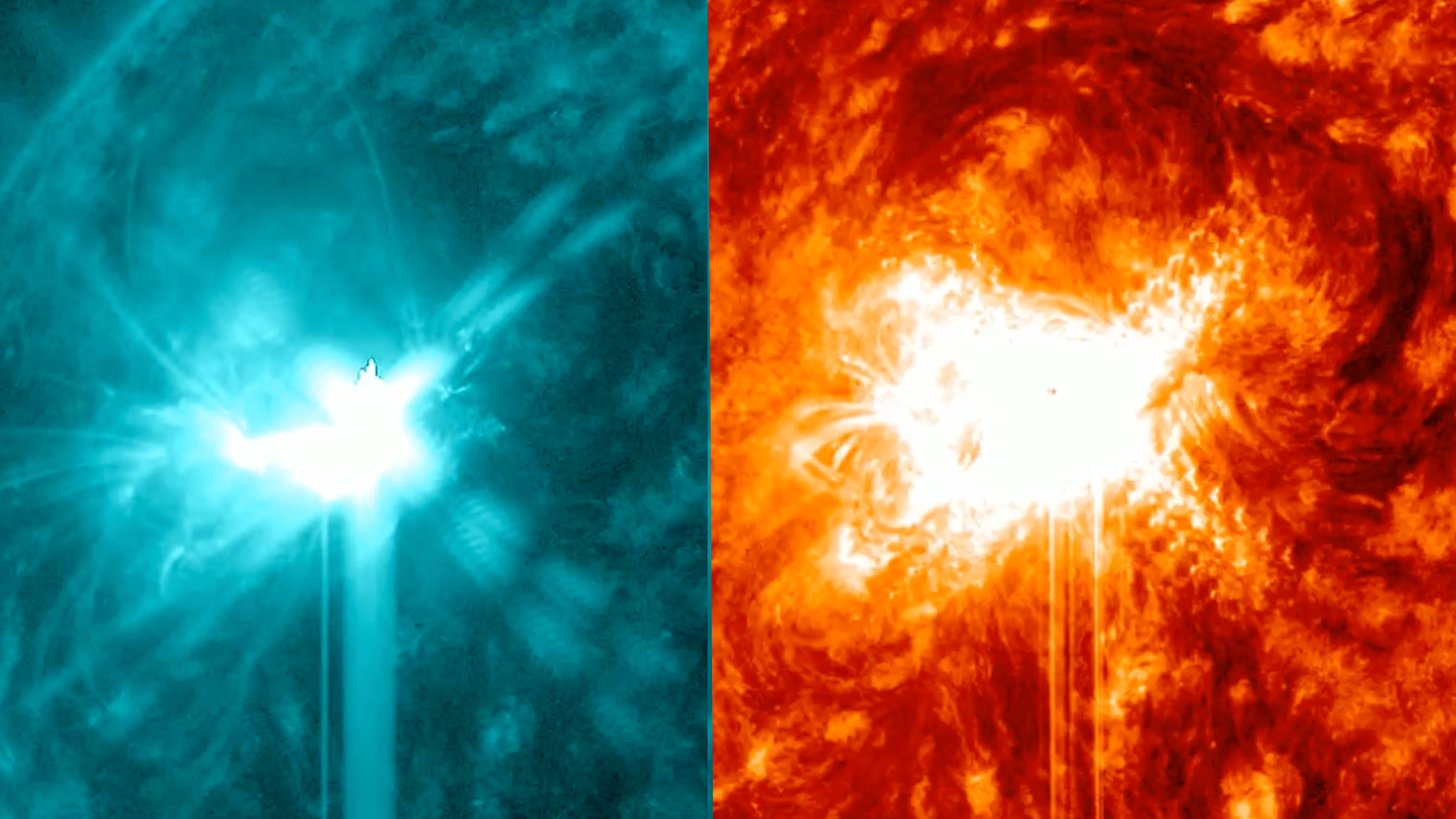 Powerful twin solar flares erupt from sun as cell phone outages spike across US (video)