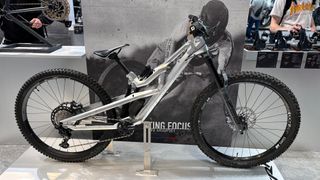 Black Math Bike in lowered mode on display at Eurobike