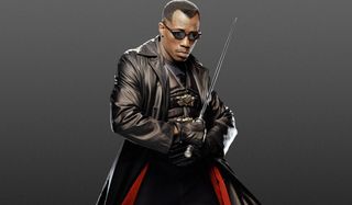 Blade: Trinity Wesley Snipes in costume, with his sword