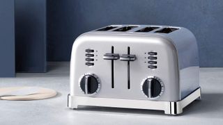 Cuisinart toaster with a blue backdrop