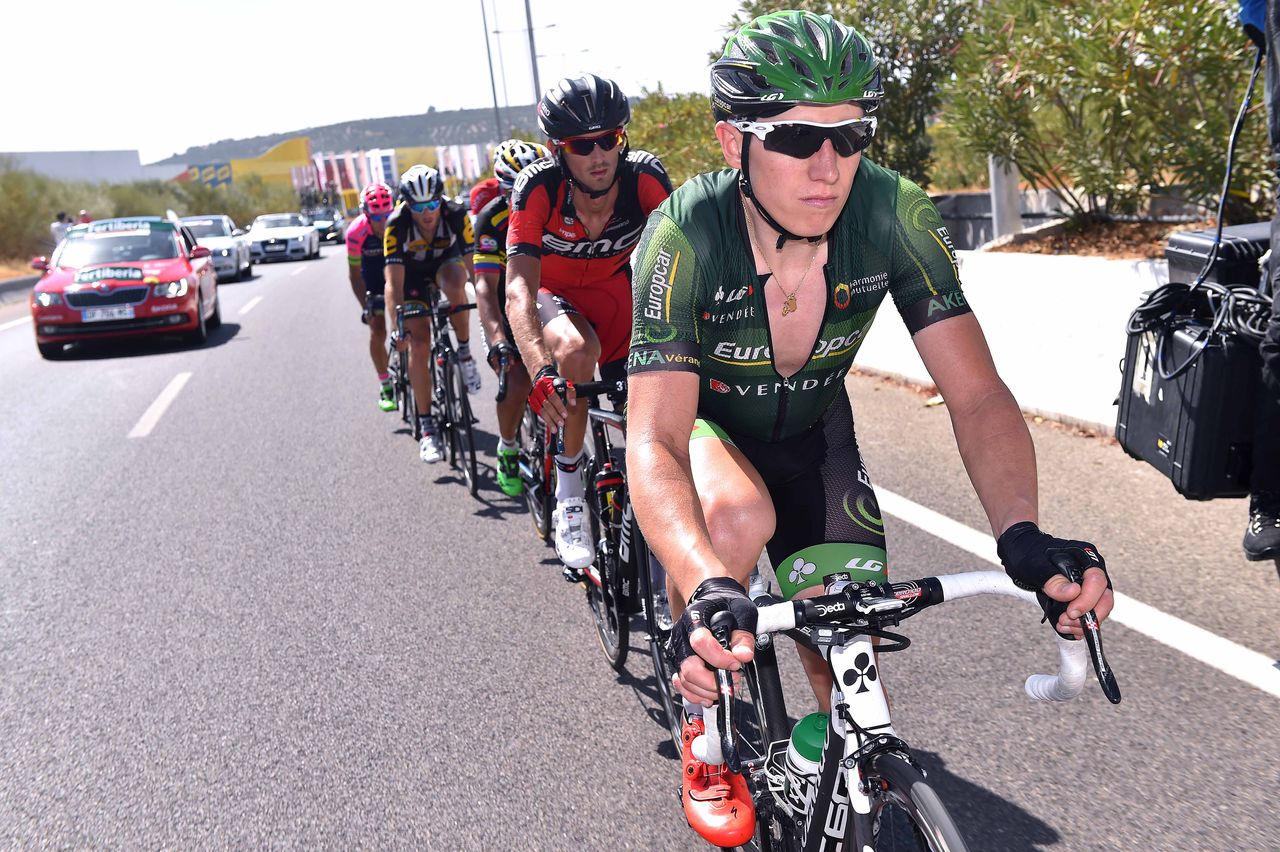Cyril Gautier and Peter Velits during stage 6.