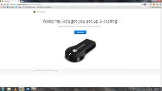 The Chromecast setup website.