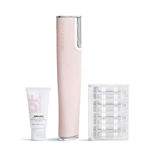 Dermaflash Luxe+ Sonic Dermaplaning Tool for Face Peach Fuzz Removal, Anti-Aging and Exfoliation, Icy Pink