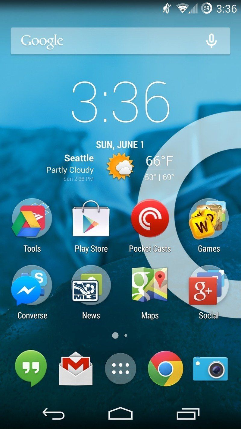 OnePlus One Holo UI home screen