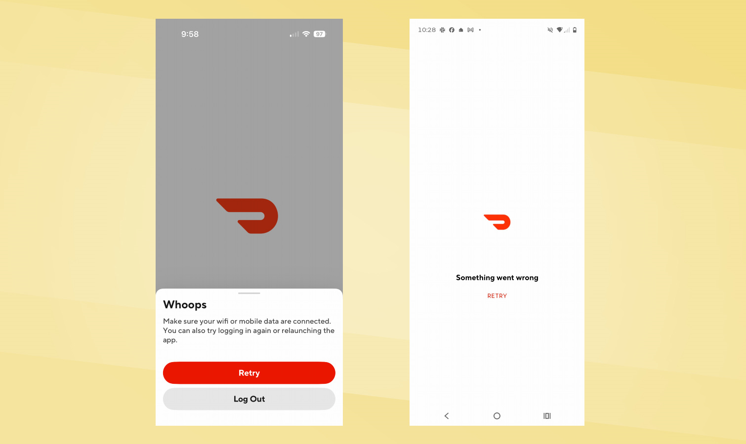 Doordash screenshots.