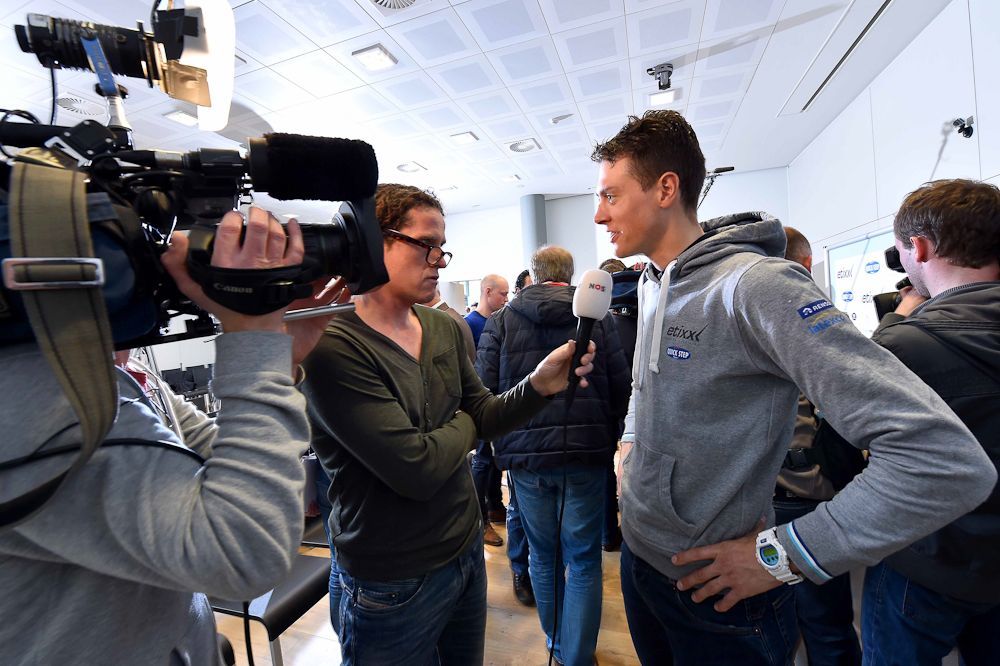 Terpstra answers questions from the media.
