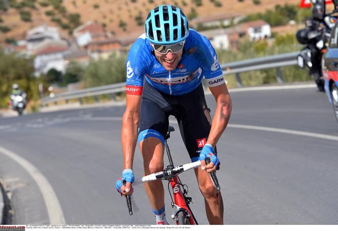 Ryder Hesjedal (Garmin-Sharp) after crashing late in the race