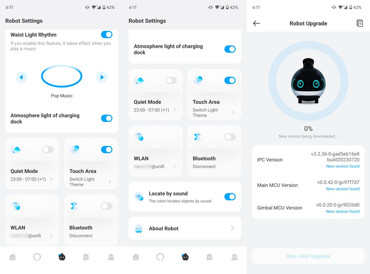 Enabot EBO X smart guardian robot app controls screenshots