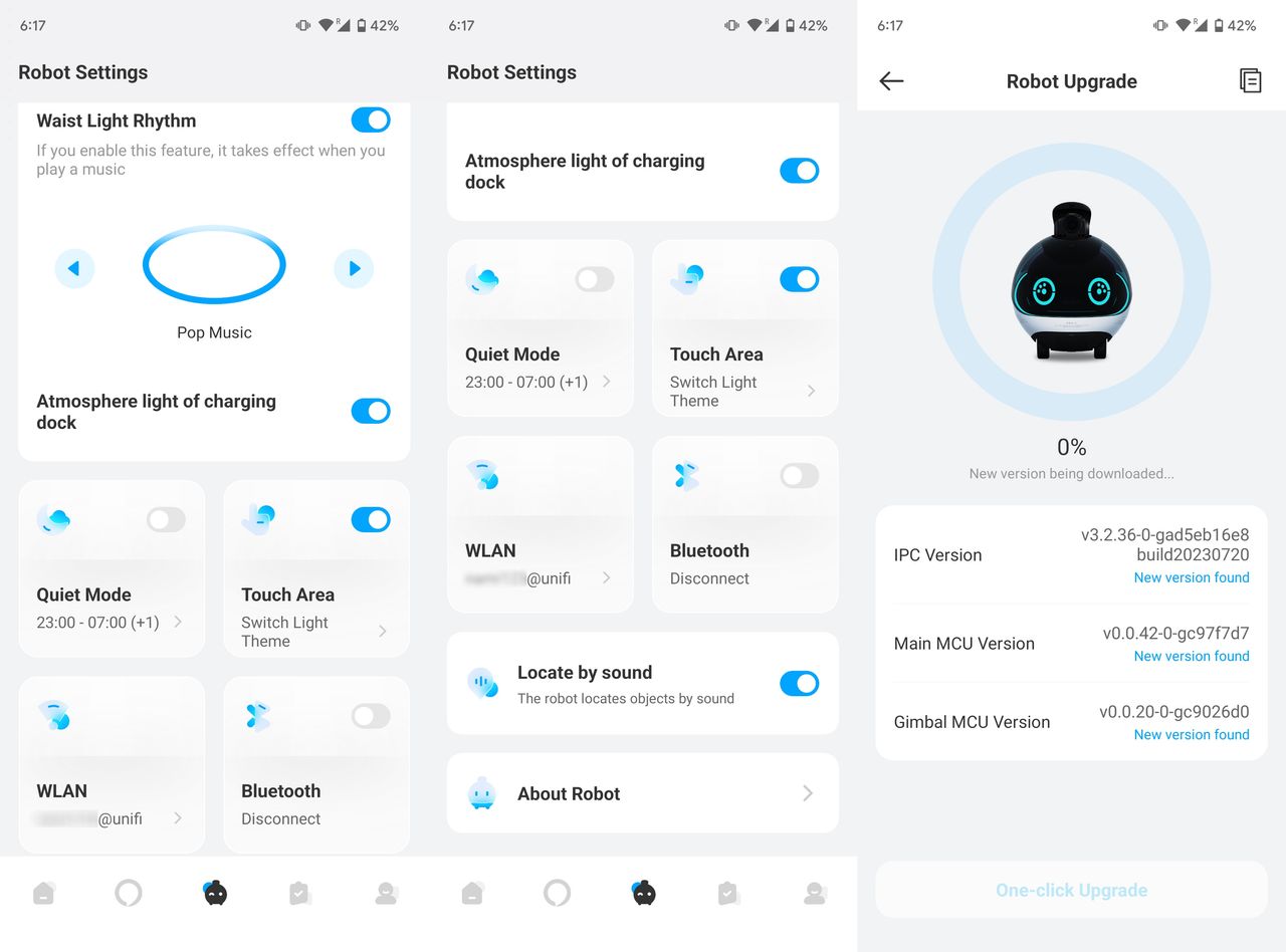 Enabot EBO X smart guardian robot app controls screenshots