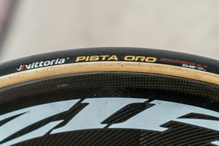 Close up of Vittoria Pista Oro tyres
