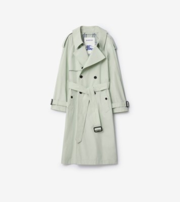 Long Lightweight Cotton Fitzrovia Trench Coat in Seafoam Green - Women | Burberry&amp;reg; Official